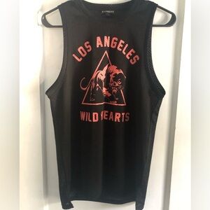 Express Black and Pink Jersey/mesh Muscle Tee “Los Angeles Wild Hearts” XS